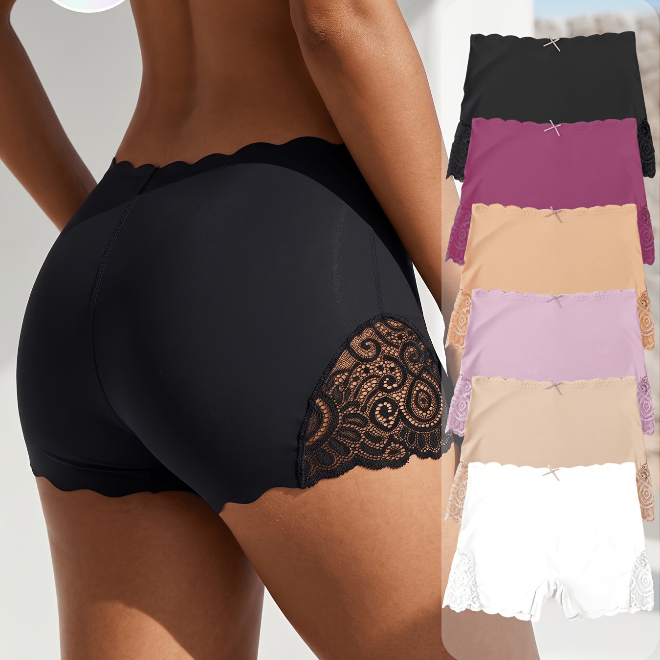 Image of 5pcs High-waist Tummy Control Shaping Shorts (random Color) - Seamless Tummy Control And Hip Lifting - Comfortable Casual Underwear