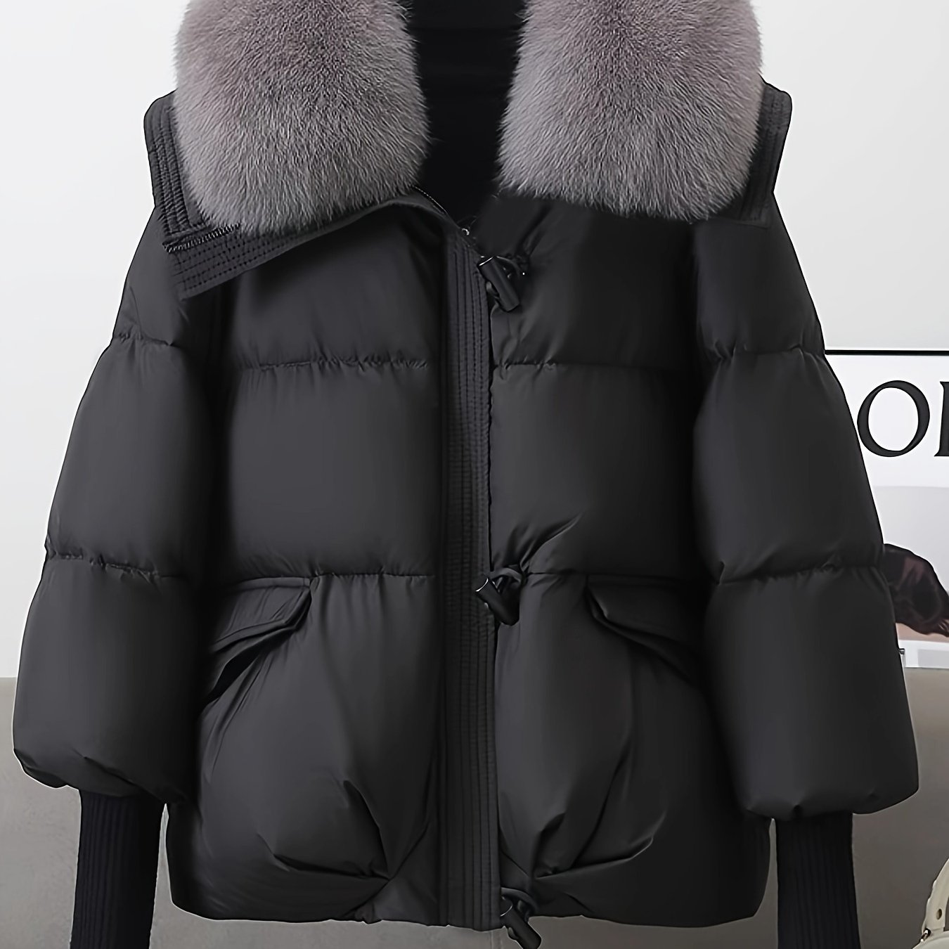 Detachable Large Collar Thick Padded Coat Winter Loose Padded Coat Jacket