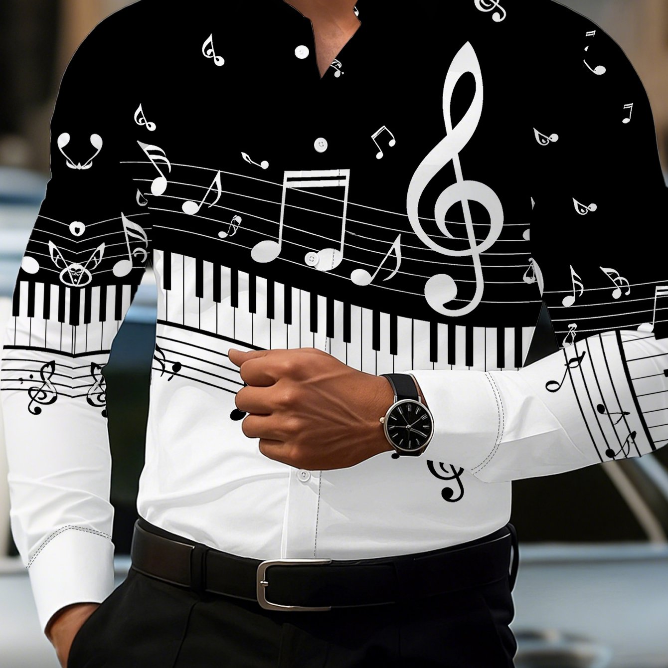 TEMU Men's Long-sleeve Shirt In A Regular Fit With A Machine-washable Collar, Ideal For Casual Commuting Outfits And A Great Gift For