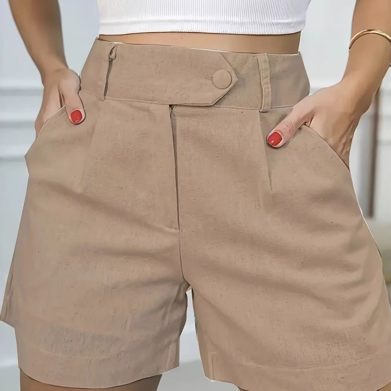 TEMU Women's Summer Thin High-waisted Wide Loose Straight Casual Mid-rise And Wide-leg Pants