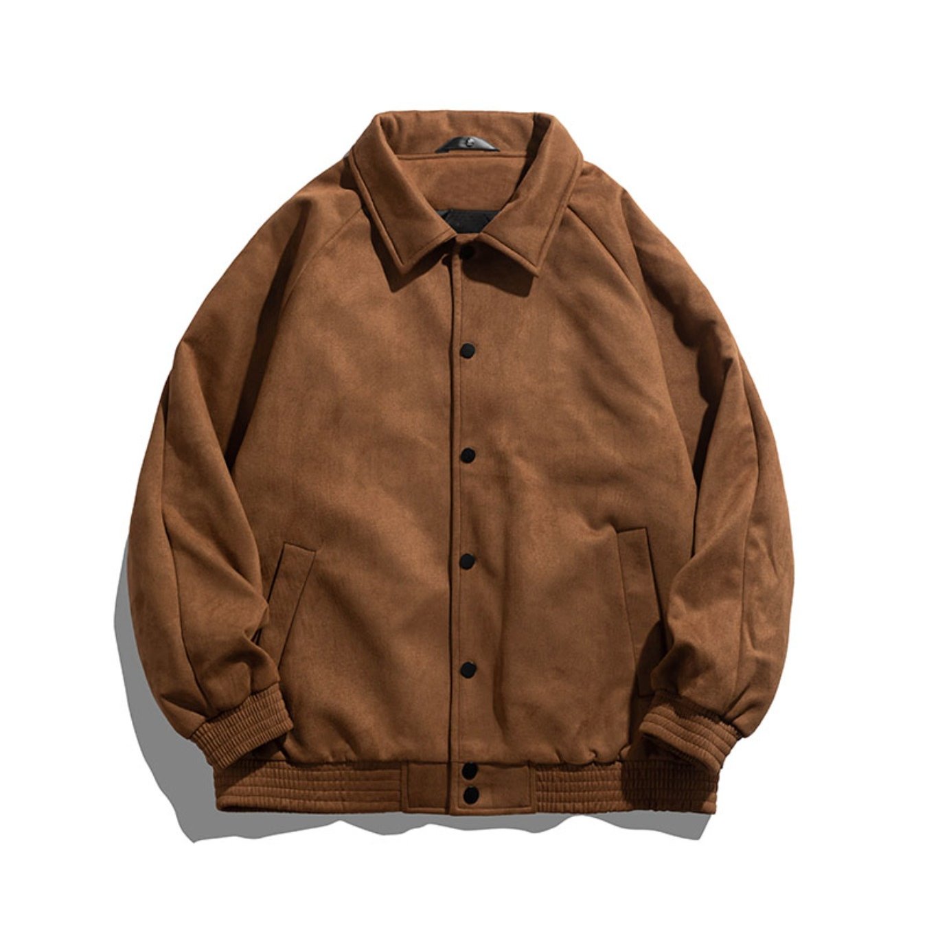 Men's Jacket - Polyester And Spandex Blend, Collared Coat With Button Front, 3 Colors (black, Dark Gray, Coffee)