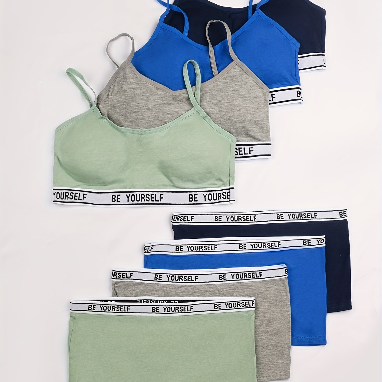 Image of 4 Sets Of 1 Package Girls Underwear Set Cotton Girls Underwear Bra Pants Set Simple Models Suitable For 12-14 Years Old