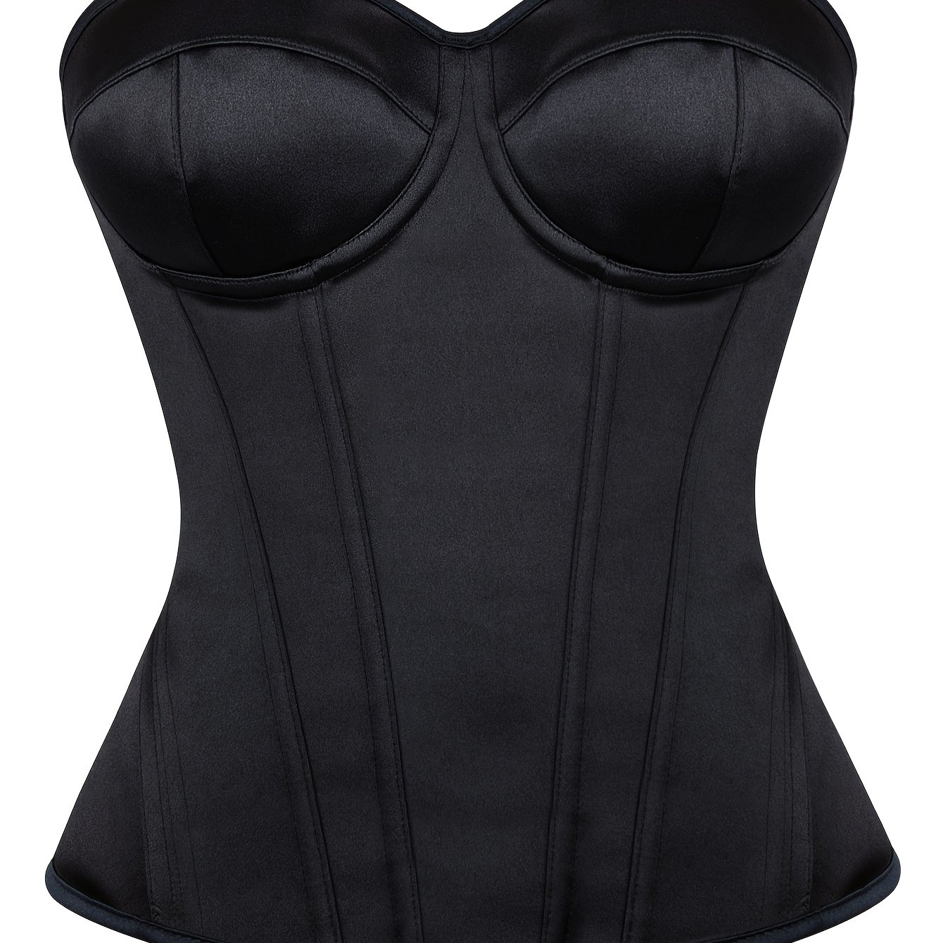 Image of Corset Solid Color Chest Binder Corset And Thinning Court Body Shaper Hem Arc Shape Women's Tight Corset Party Prom