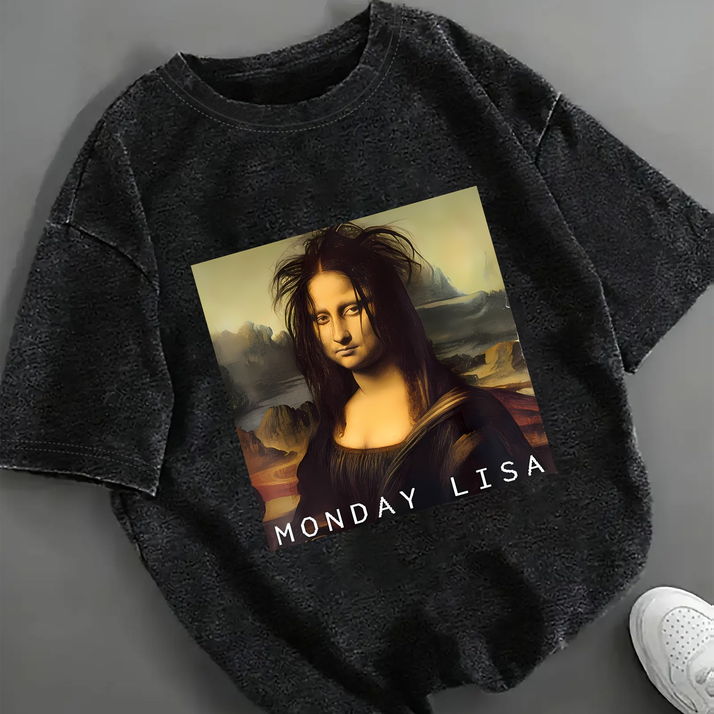 Vintage T-shirt For Women, Featuring A Design With The Text 'monday ', Made From Soft Fabric | Round Neck | Short Sleeves | | Top | Fashionable | Quick-dry | Shirt | Gift