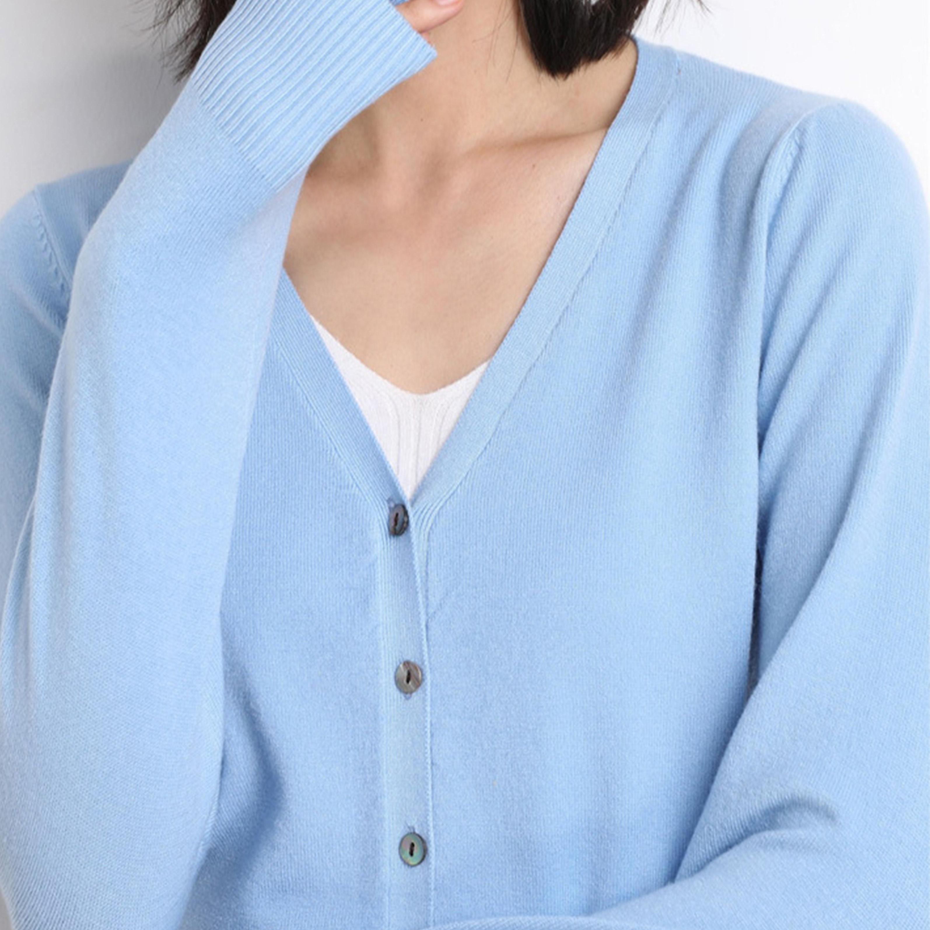 Image of A V-neck Cardigan For Women, This Cozy And -up Sweater Is Perfect For And Fall. The Material Is Comfortable And Stylish