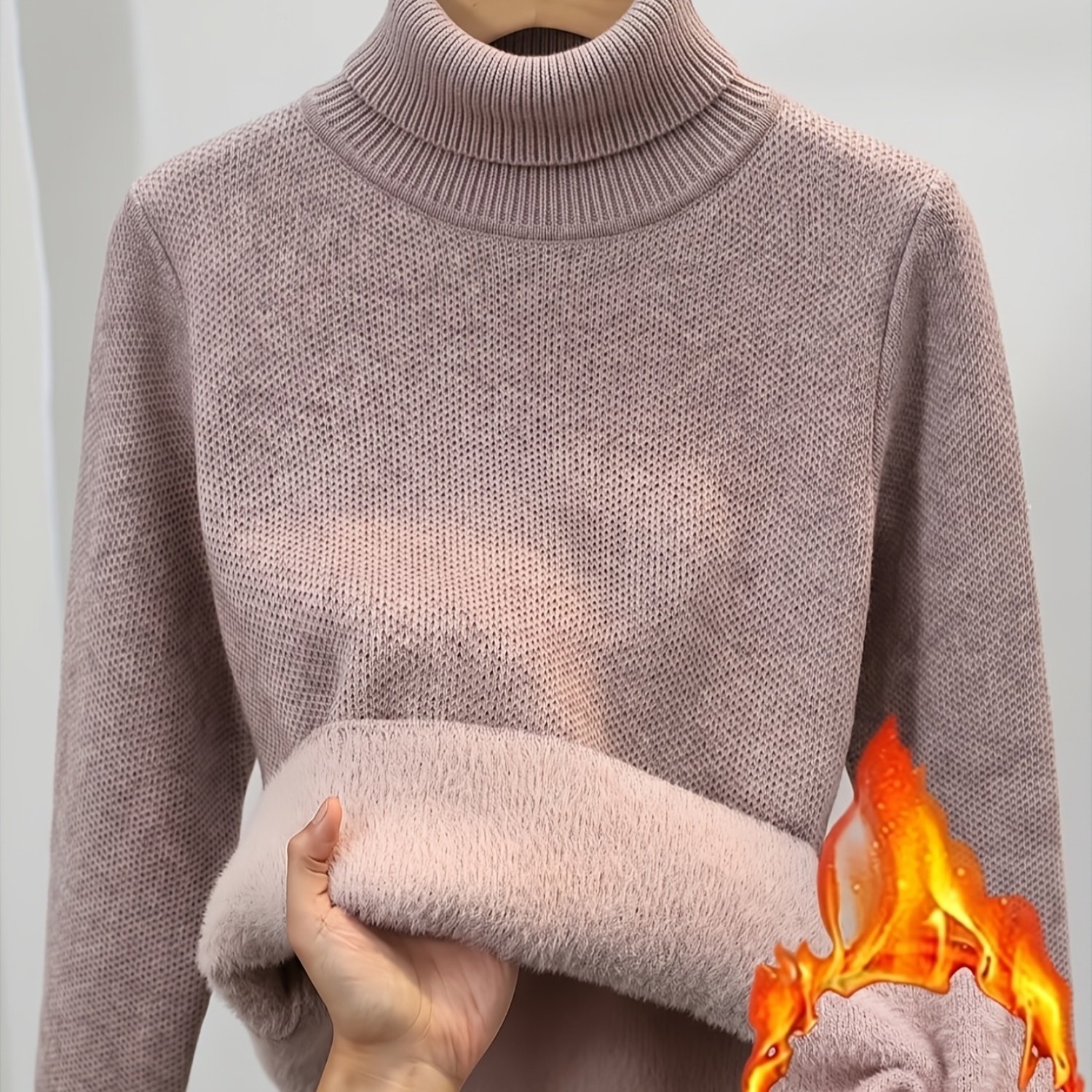 TEMU Suéter Elegante de Cuello para Mujer - Suéter y , Ideal para Todas , Ropa Formal y Diaria, Chic para , , Casual - Suéter para Mujer, Outfit de ,