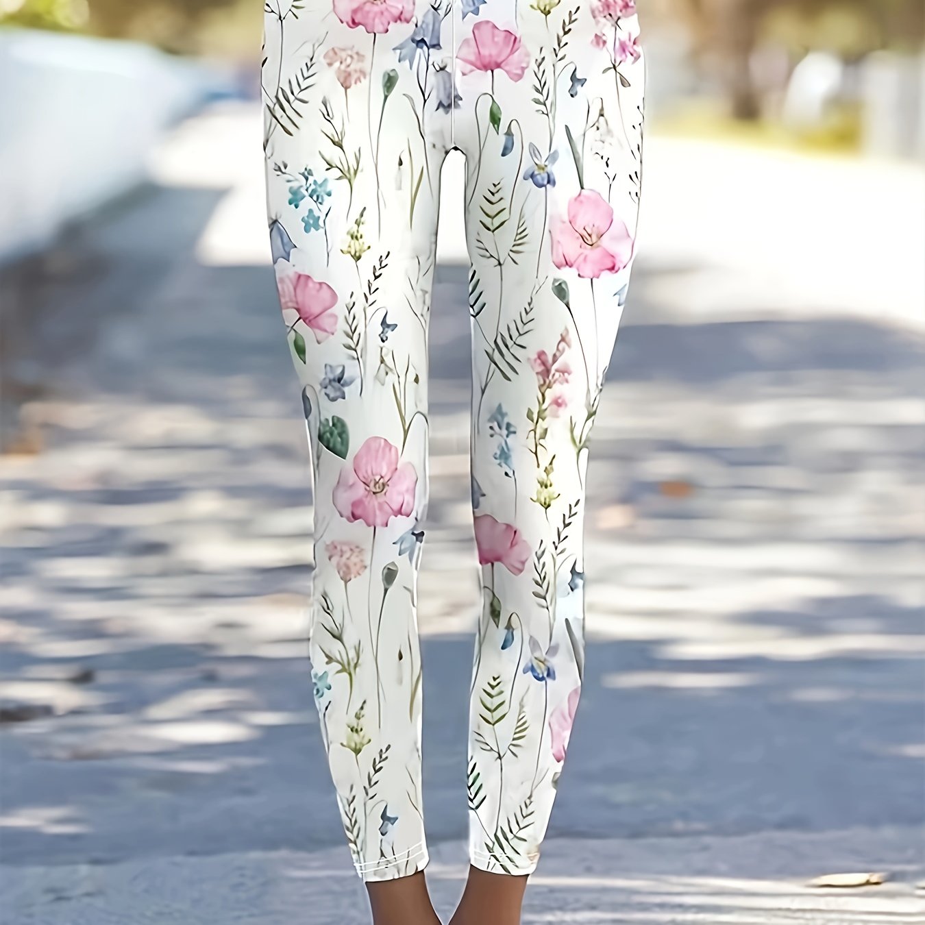 Image of Women's Floral Leggings, Fashion Tights