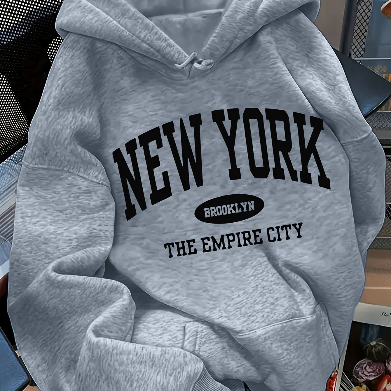 TEMU Letter Print Hooded Sweatshirt For Autumn And Winter, Women's Clothing