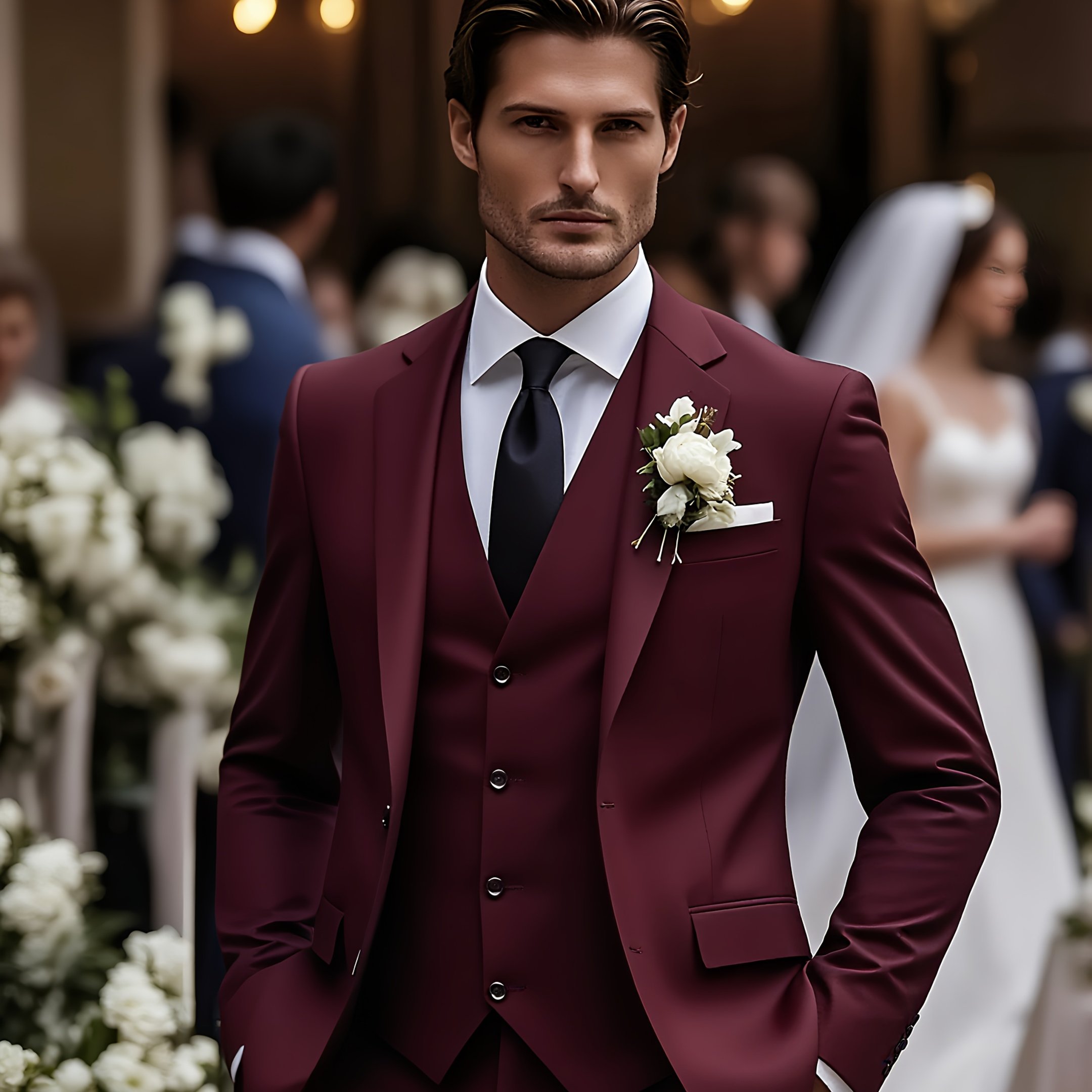TEMU Men's 3pcs Suit Set: Blazer   Vest   Trousers, Business Casual, Stylish And Elegant, For Weddings, Work, And Parties