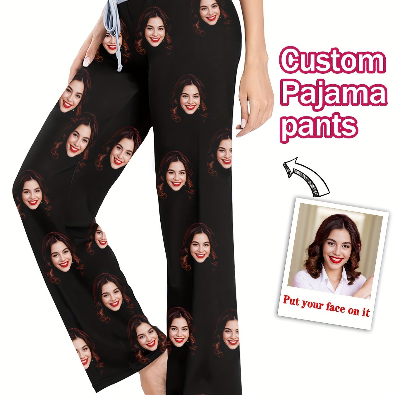 TEMU [diy]custom Women's Pajamas, Personalized Photo-printed Sleep Pants, Creative Gift Ideas, Unique And Special Sleepwear