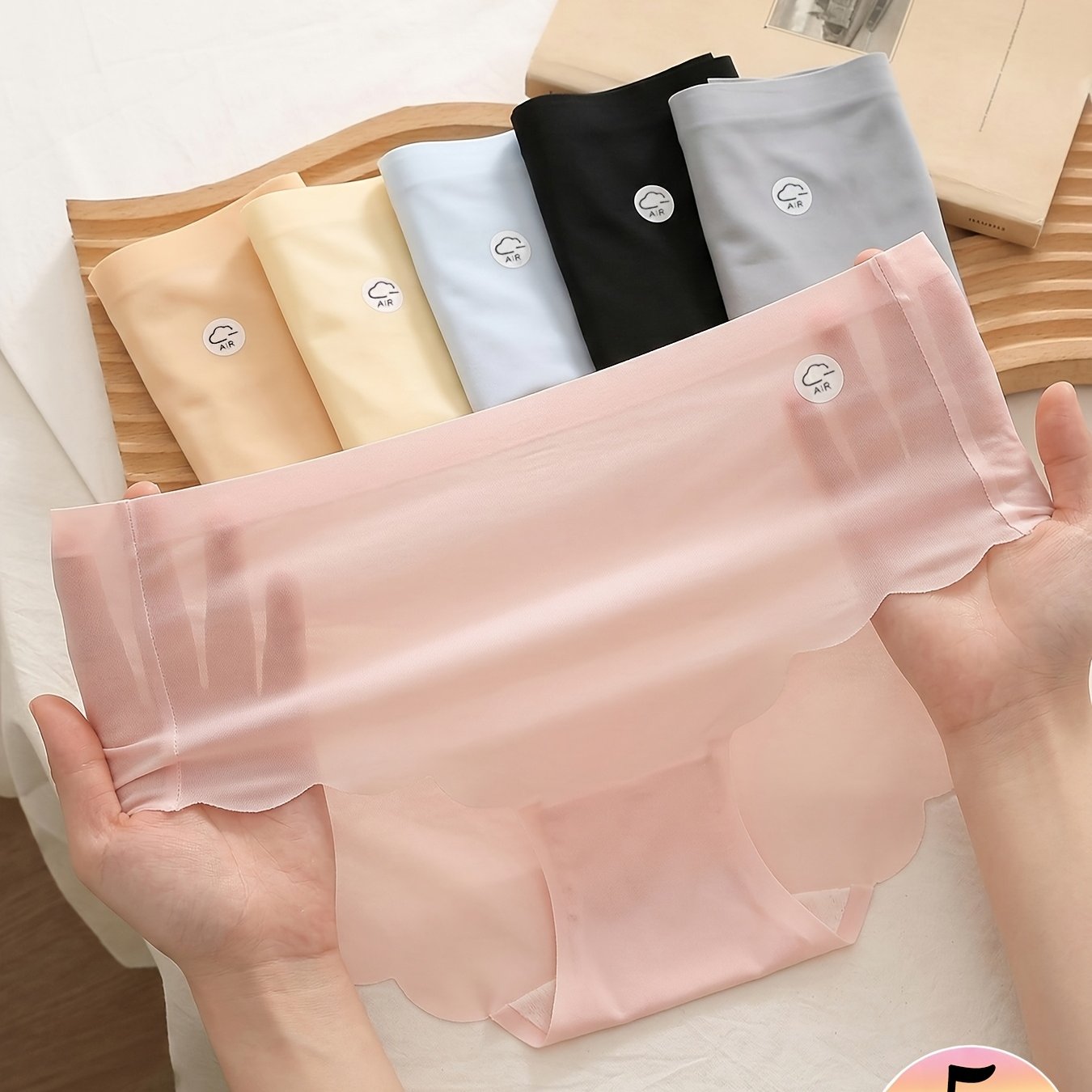TEMU Random 5pcs Ultra-thin Seamless Women's Underwear, Breathable And Comfortable, Soft Mid-rise Briefs, Suitable For Daily Use, Running, Yoga