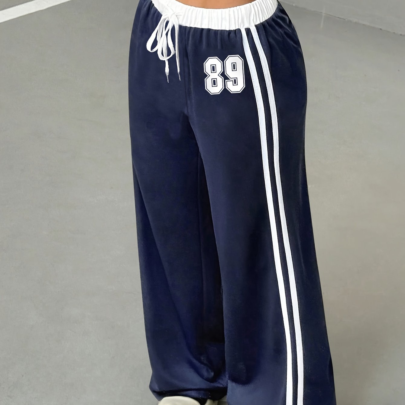 E-shop Frühling/Sommer Digitaldruck Gürtel Patchwork Lässige Sportliche Street Vintage Style Lockere Sport Hose