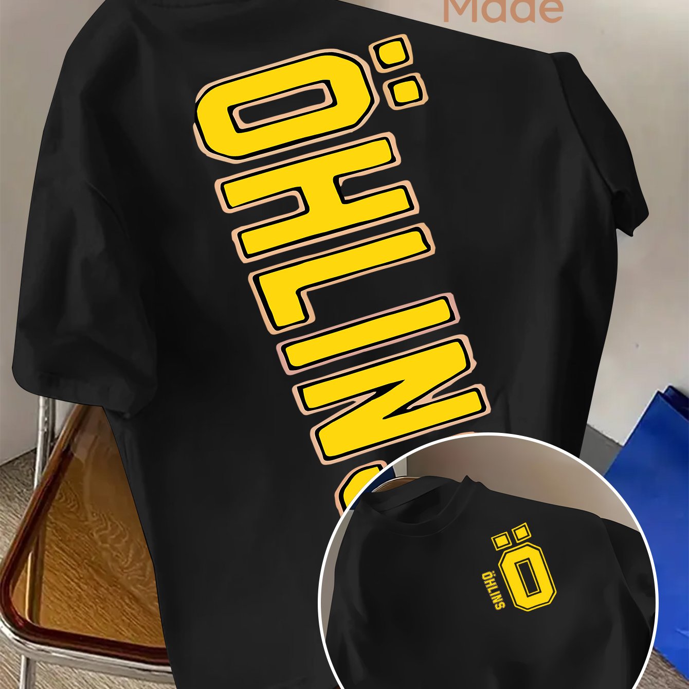 TEMU T-shirt da marchio - Maglietta traspirante con stampa , vestibilit� regolare, , adatta per abbigliamento per appassionati di auto, abbigliamento