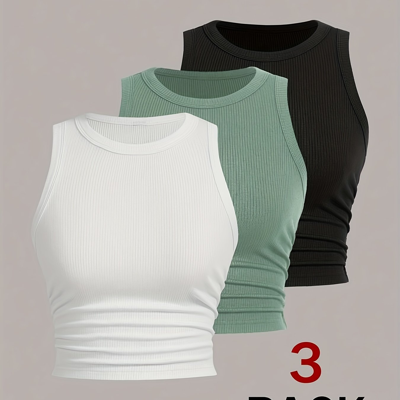 Image of 3pcs Women's Summer Casual Tank Tops