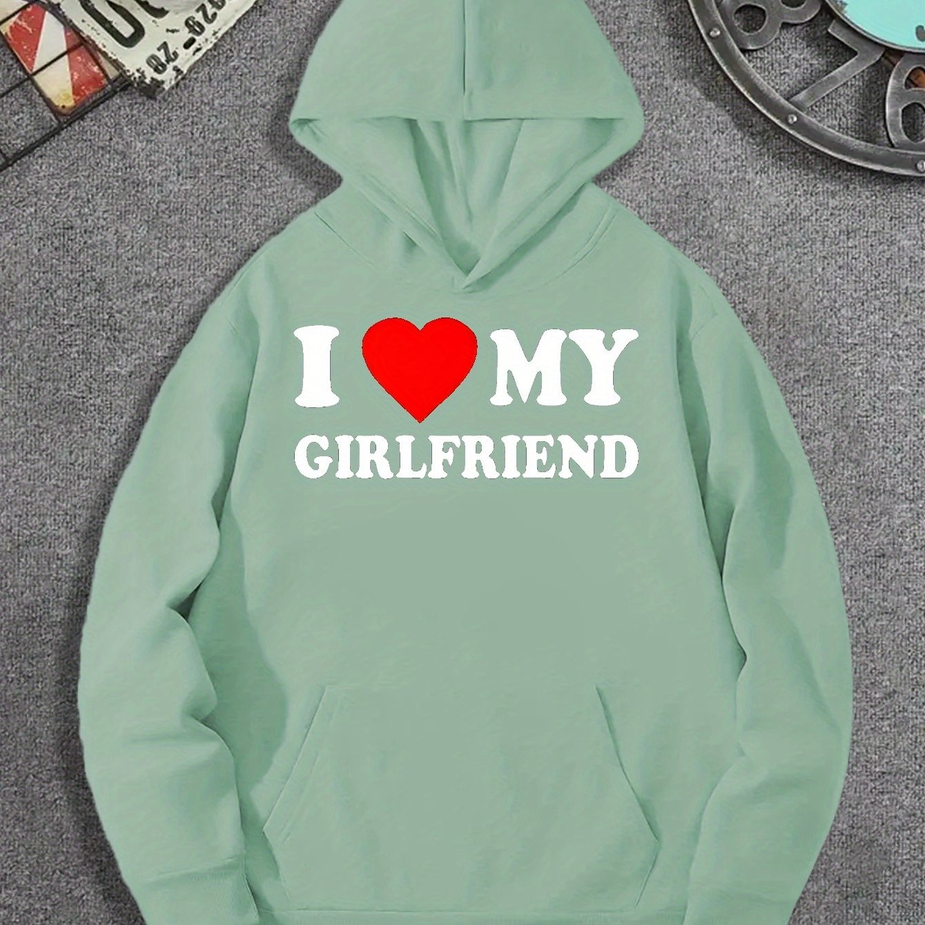 Love Girlfriend Print Hoodie Cool Hoodies Men Men's Casual - Temu