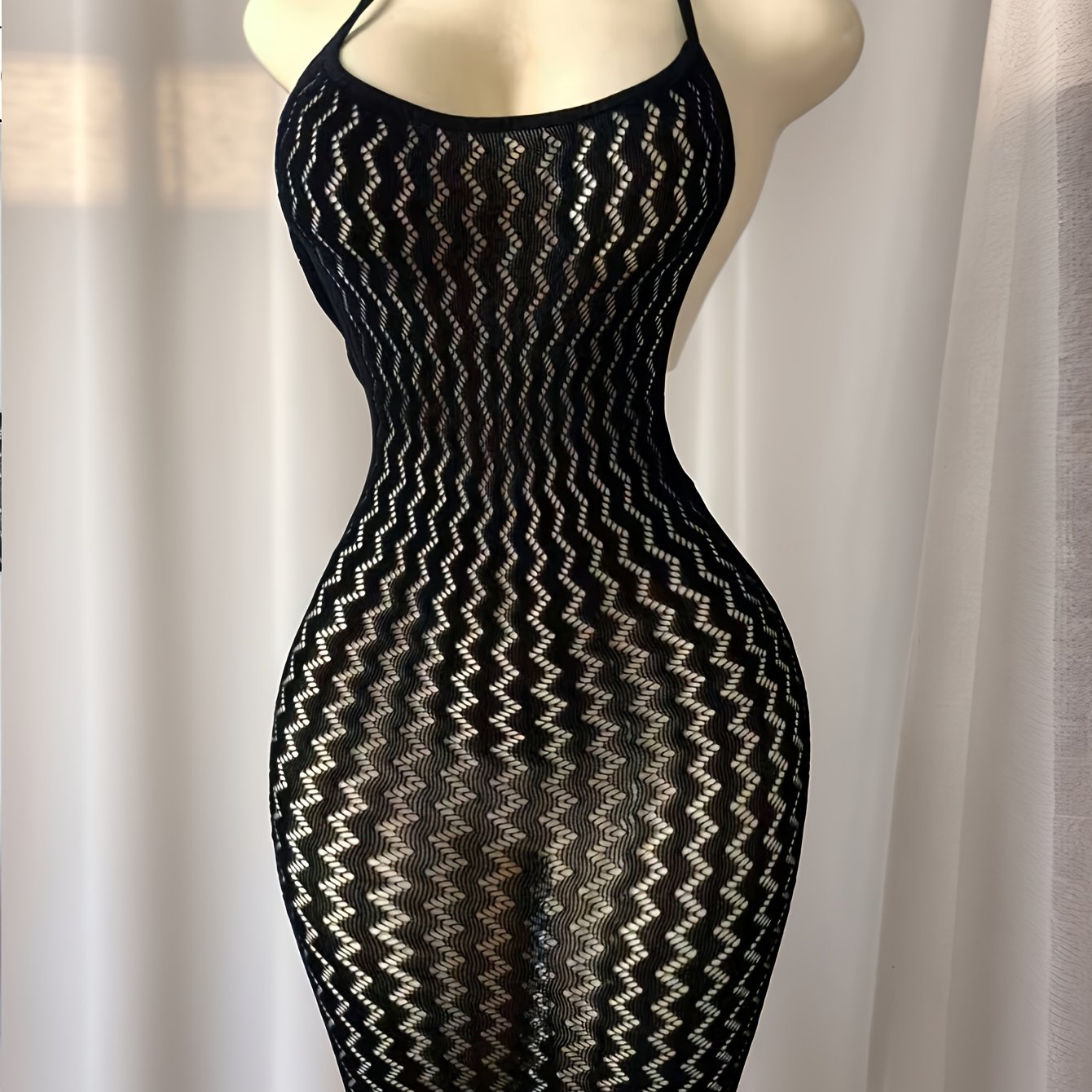 TEMU Couvre-maillot de bain tendance grande taille pour femme, à dans le dos avec col nu dos nu et motif , en tissu très élastique, adapté pour les