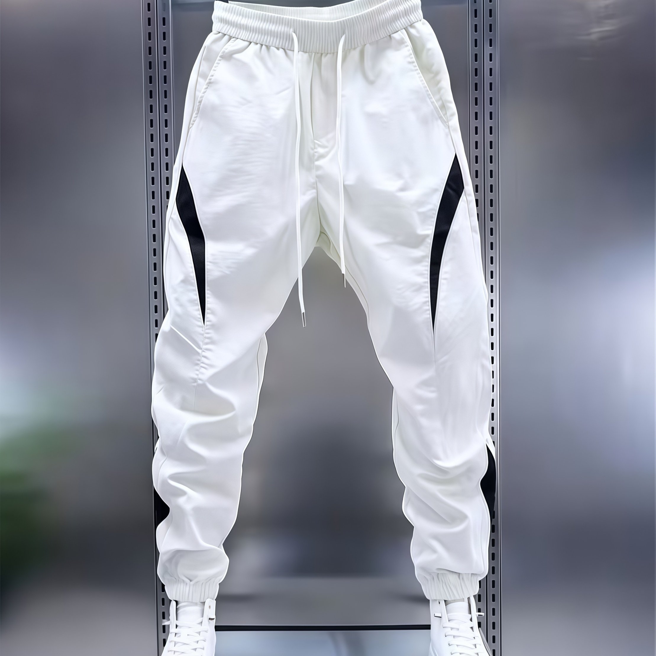 TEMU Pantalon de jogging léger pour homme à séchage rapide, pantalon de sport à de couleurs contrastées, pantalon athlétique parfait pour un toute