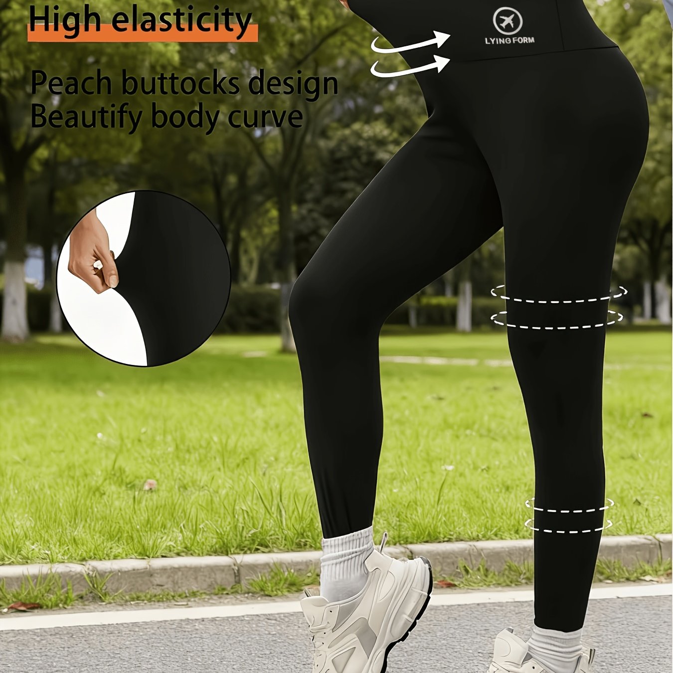 TEMU Women's High-stretch Pants Leggings With -lifting Tummy Control & - Soft Ankle-length Pants Suitable For,,, Casual Wear, Elastic Waistband,