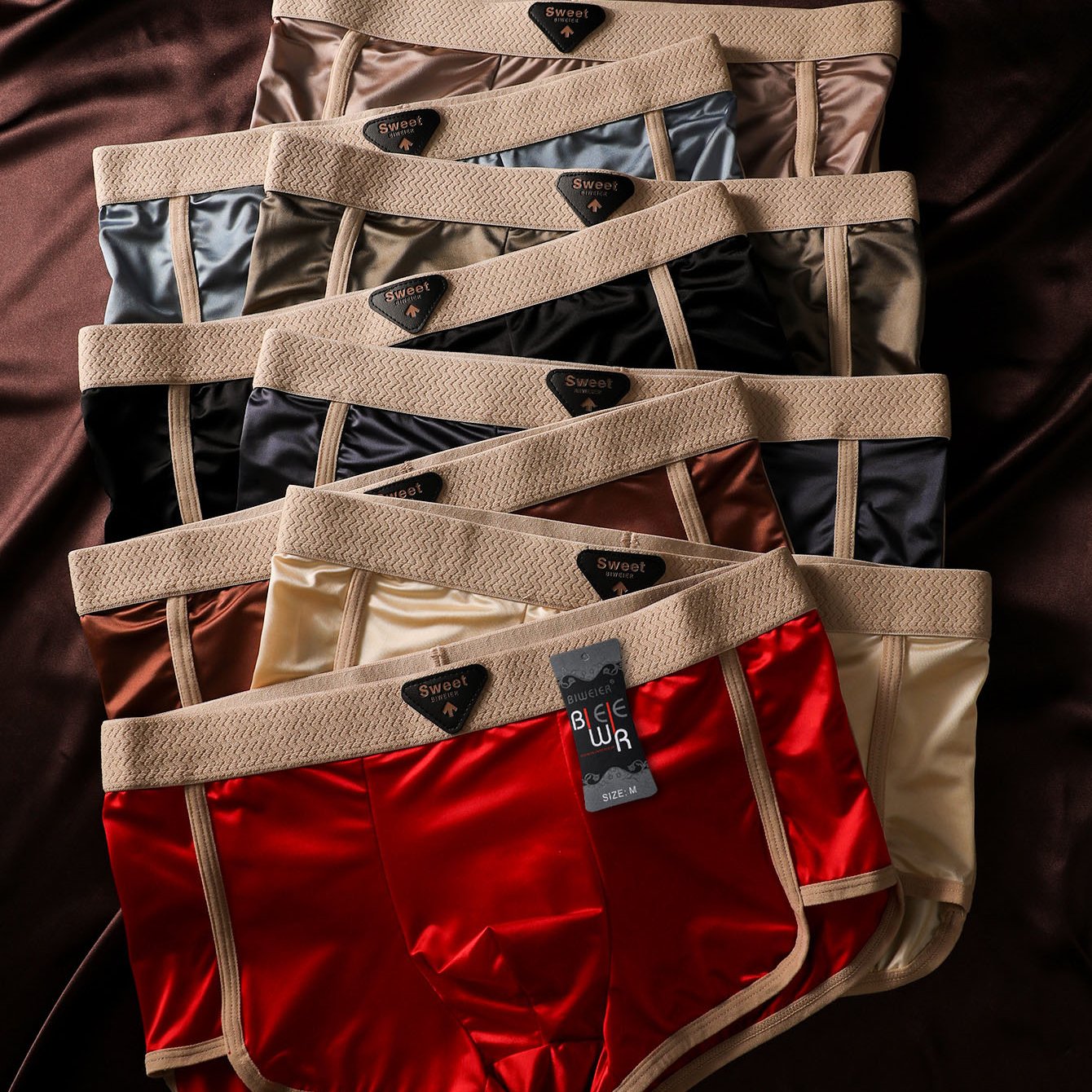 Image of 8pcs Biweier Men's Briefs, Light Luxury And Fashionable, Soft And Comfortable, Elastic Underwear. Suitable Gifts For Men