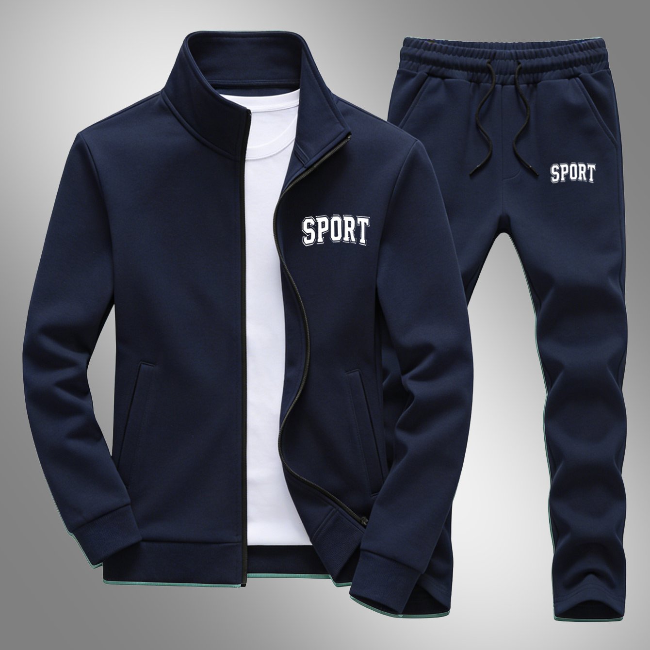 2pcs Set, Men's Casual Sports Stand Collar Jacket And Pants Combo: Ideal For Gifting On Any Occasion, Unisex Design