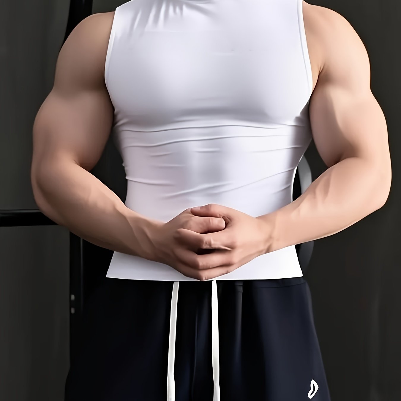 TEMU Men's Semi High Neck Sports And Fitness Vest