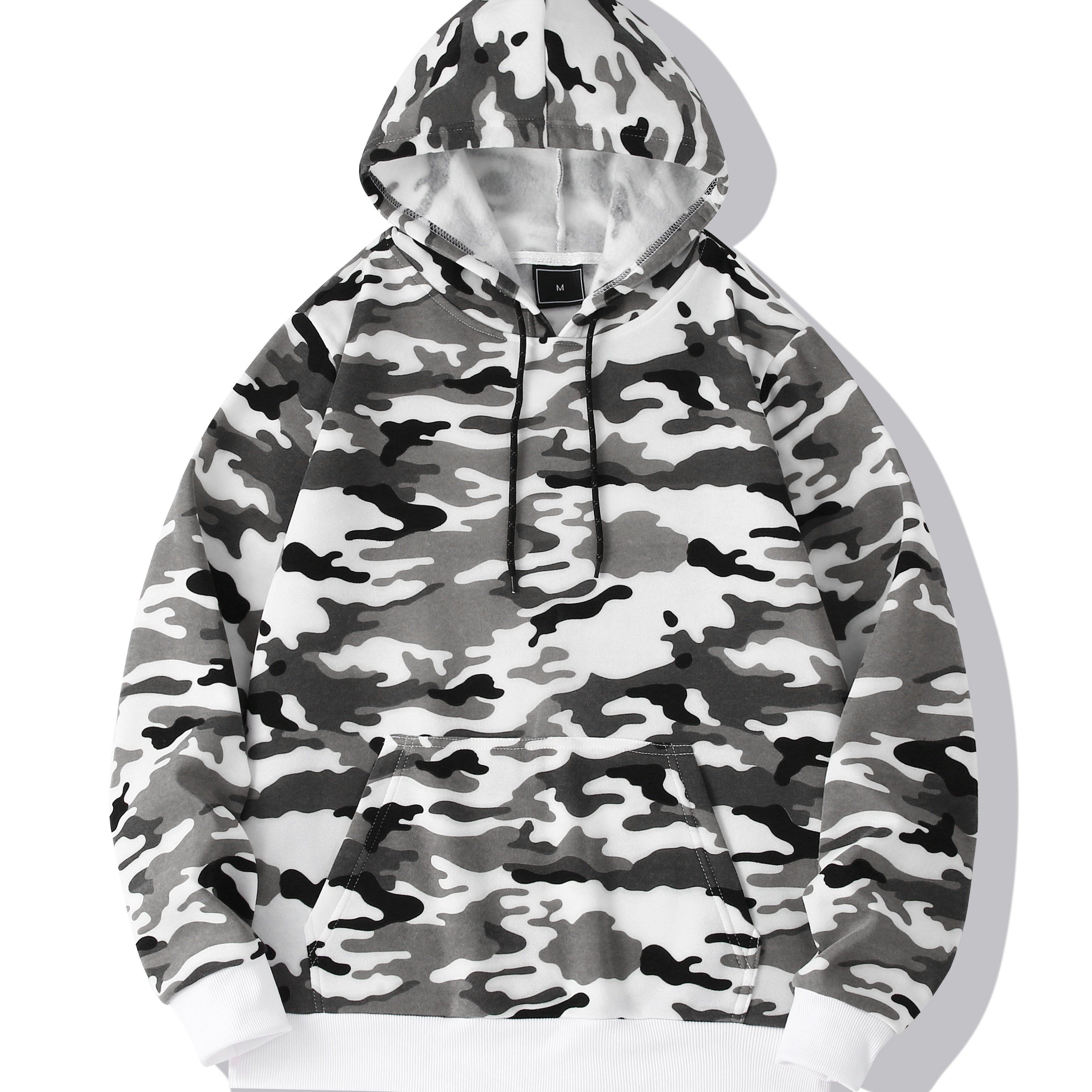 Men's Camo Loose Pullover Hooded Fleece Sweatshirt Autumn - Temu