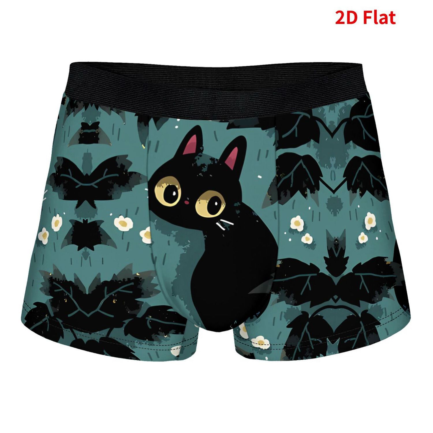 TEMU 2d Print Design Cute Black Cat Men's Novelty Underwear Funny Boxer Shorts For Comfortable Daily & Casual Wear