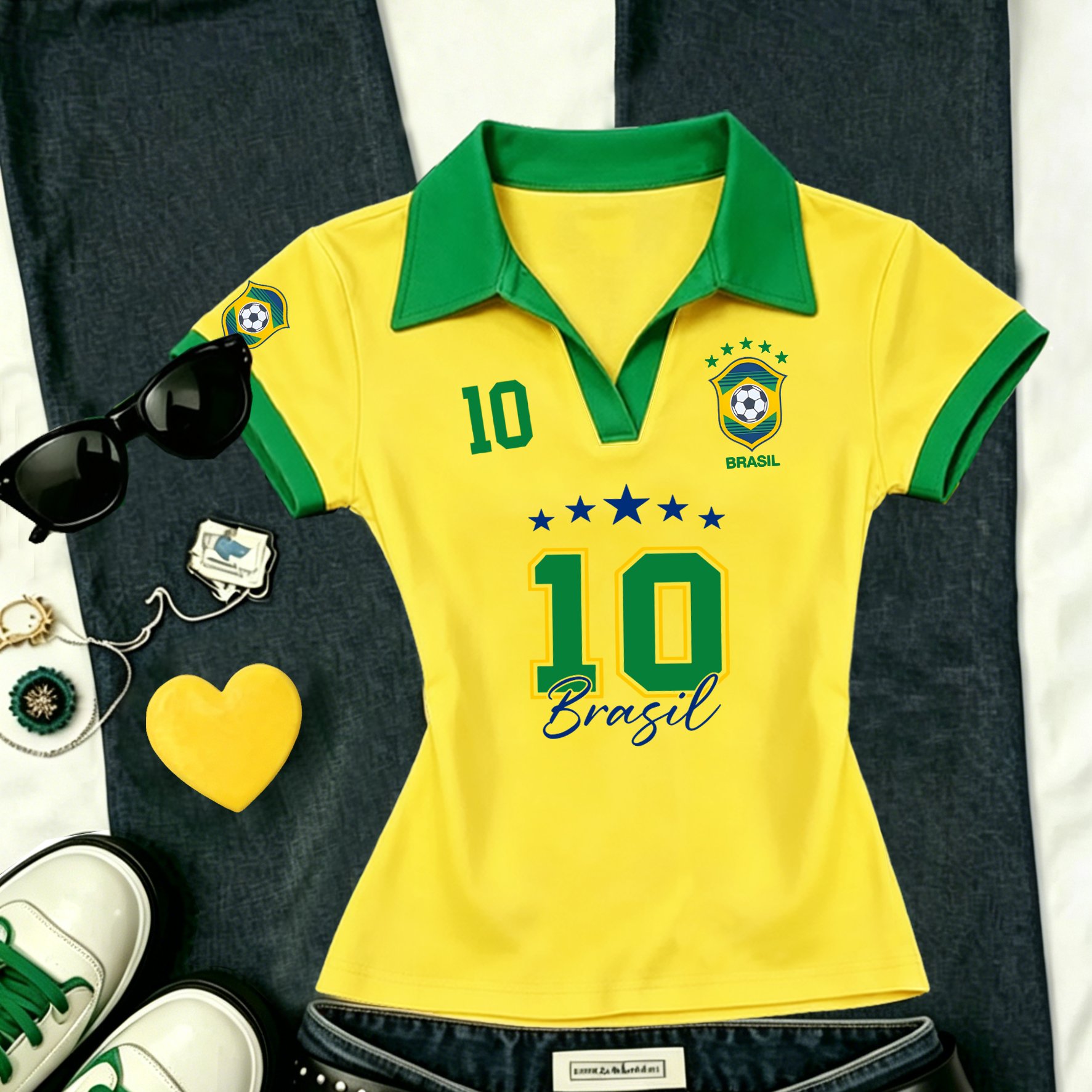 TEMU 2026 Summer Block Short Sleeve T-shirt For Women And Flirty Look