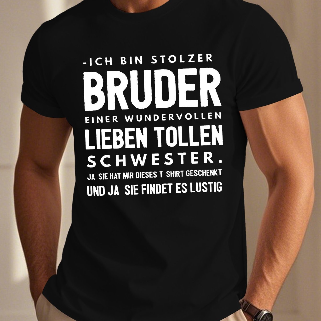 E-shop Lustiges Deutsch-Humor Herren Kurzarm T-Shirt Sommer T-Shirt Oberteil