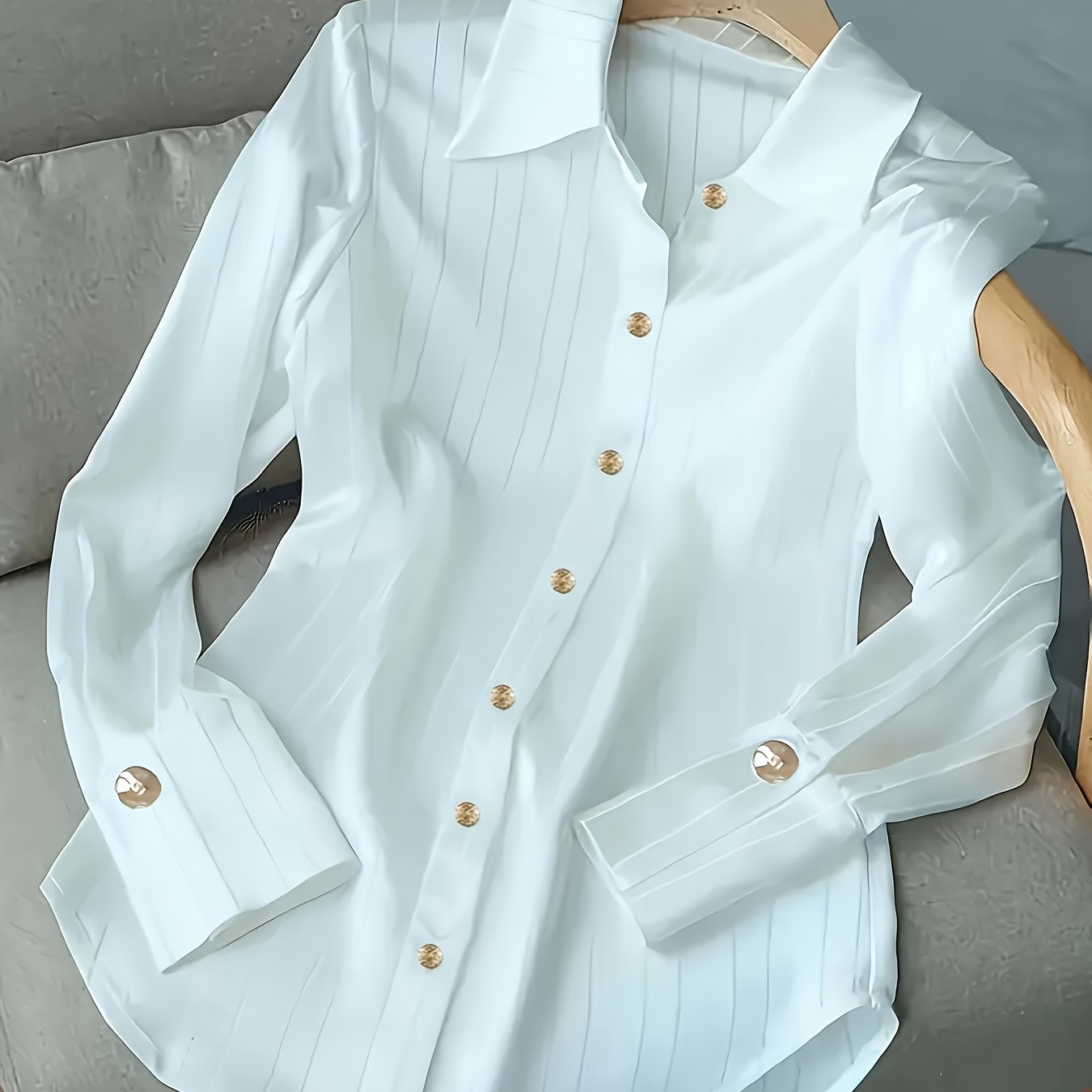 E-shop Damen gestreiftes Hemd im französischen Stil – Lockeres Langarmshirt aus , ein vielseitiges Oberteil für alle Jahreszeiten, geeignet für