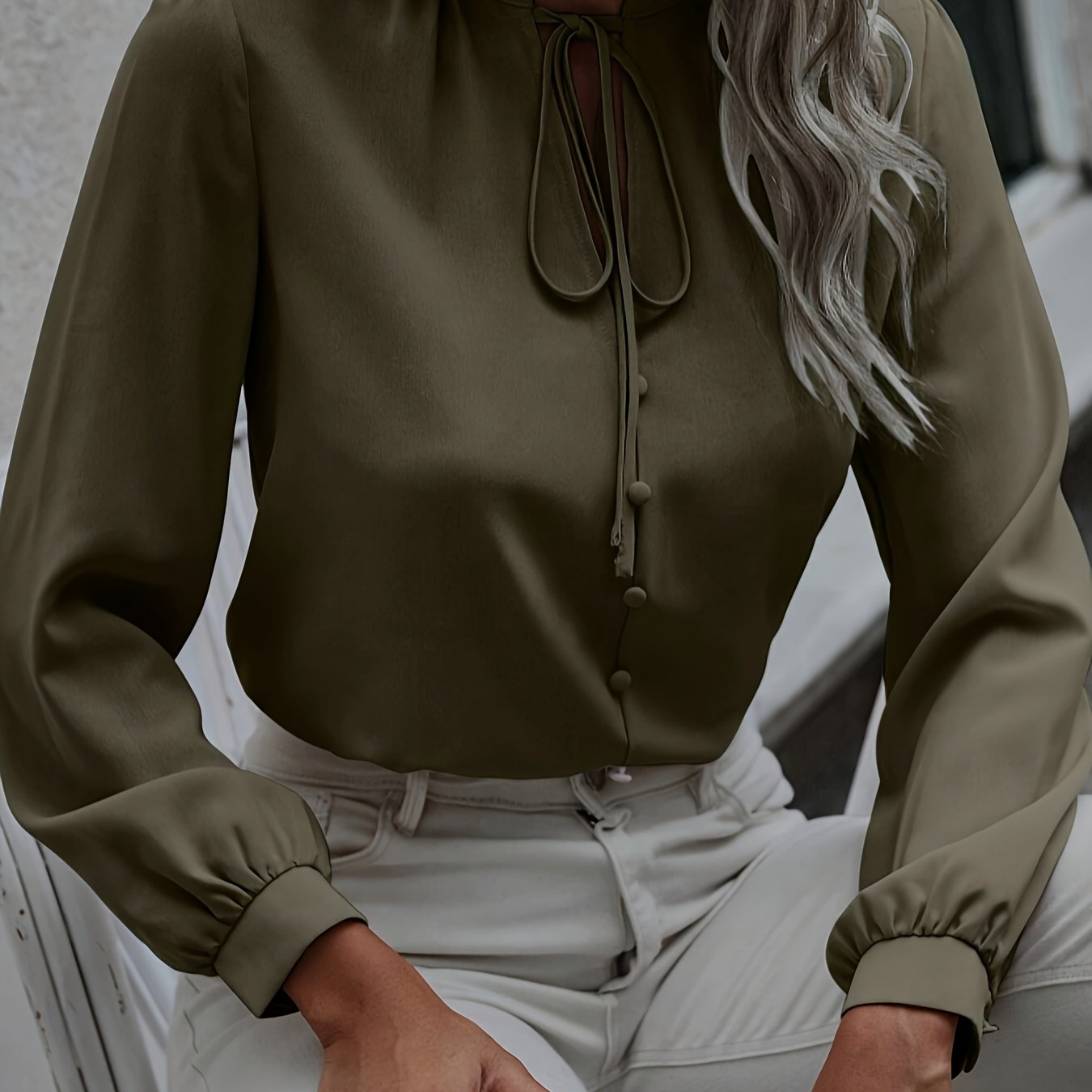 E-shop Elegantes Damen Langarmshirt mit Richtungskontrolle und 1 Stück, elegante Bluse