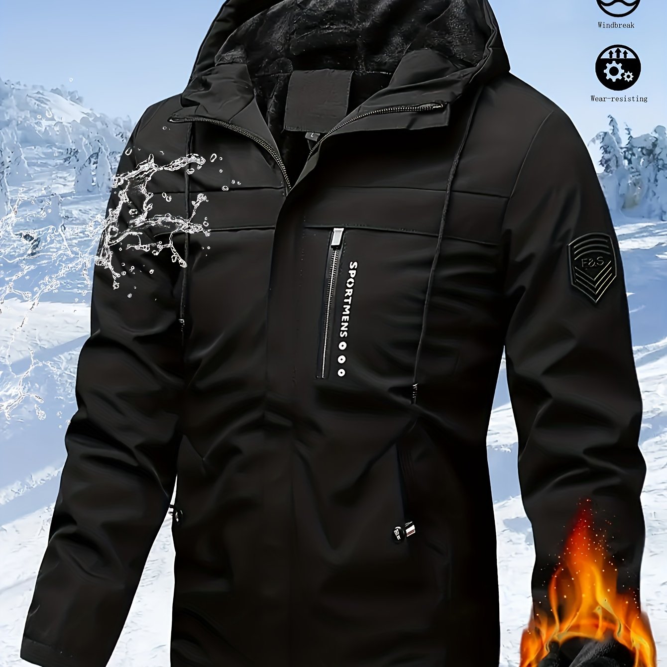 TEMU Men's Fashion Solid Color Suitable For Daily Wear Sports Casual -one Long Sleeve Jacket Top Hooded Details