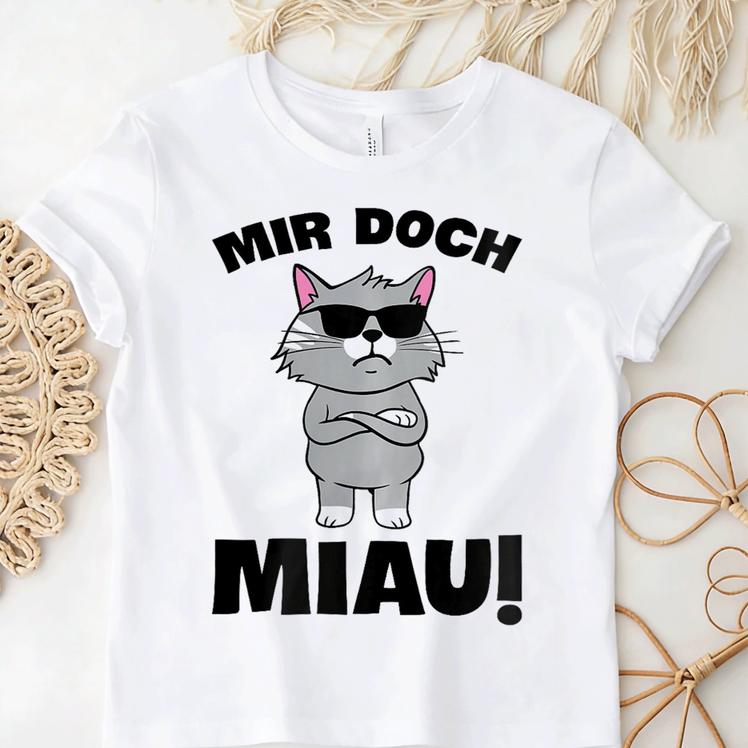 Image of Women's Mir Doch Cat Funny Saying Statement Cat Owners T-shirt With Men Women Unisex Funny T-shirt