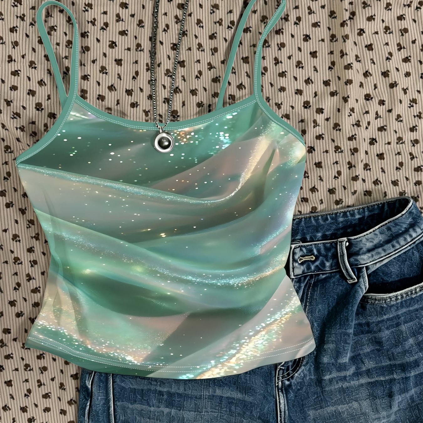 TEMU Gradient Camisole Vest, Women's Summer Fashion Inner Wear, Design, Easy And Versatile Style