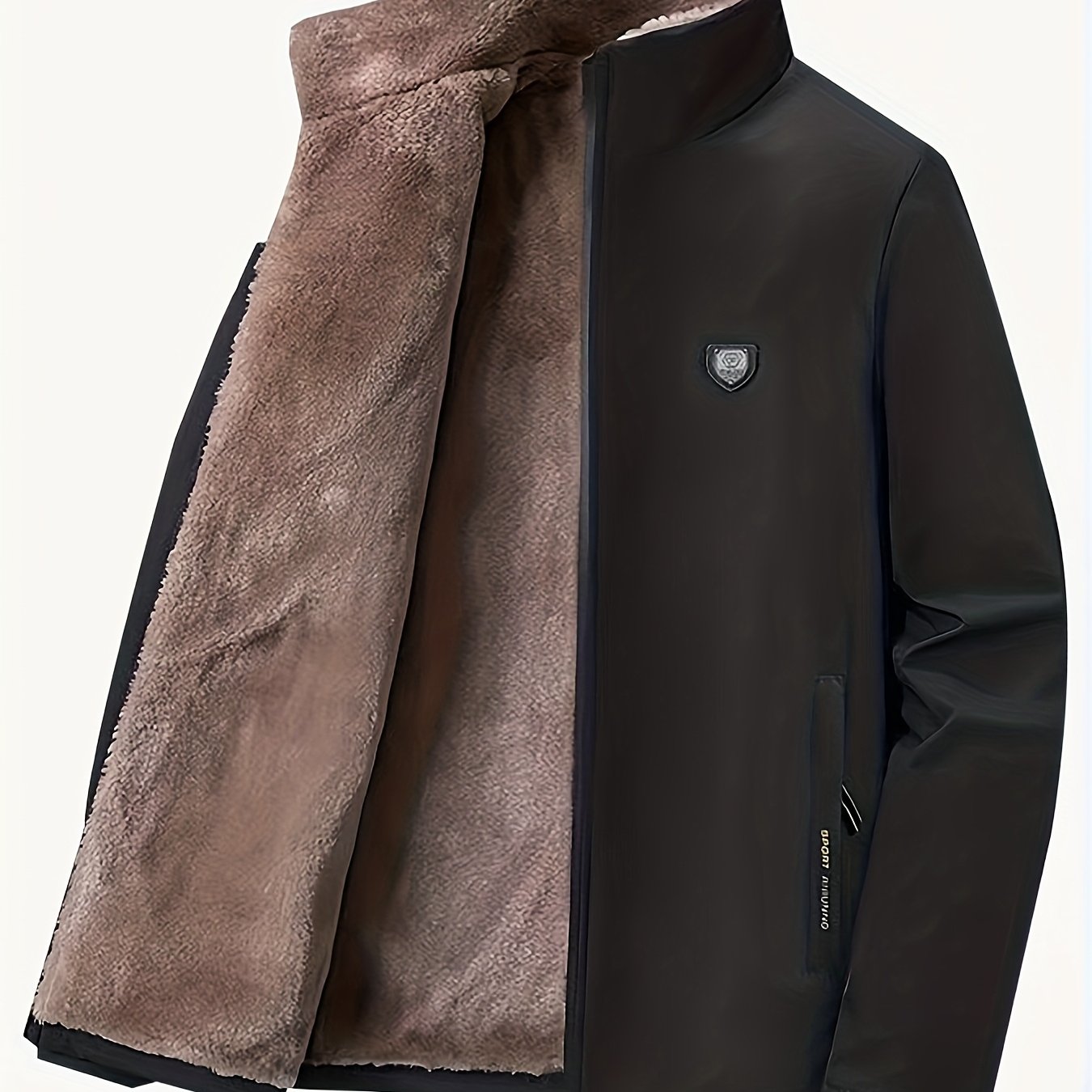 TEMU Men's Stylish And Trendy Lightweight Winter Jacket, Thickened And Fleece-lined, Perfect For Sports And Casual Wear, Offering Windproof And Warm