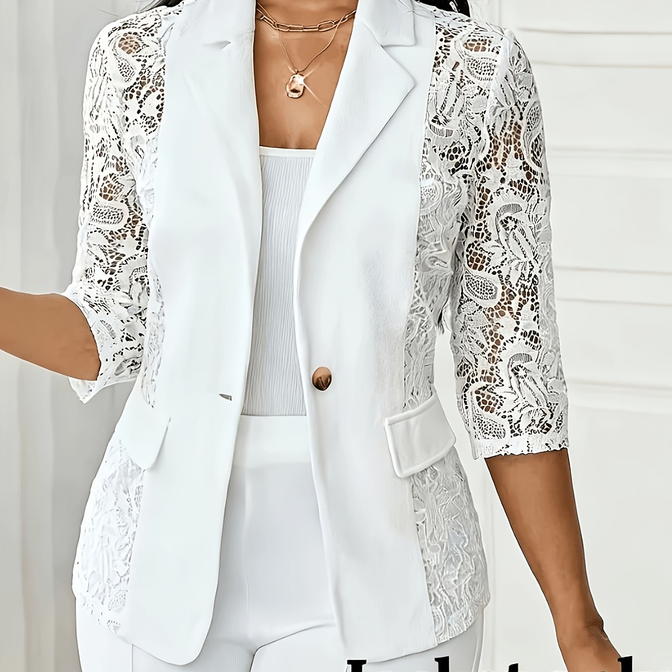 TEMU Women's Fashion Suit. Lace . Women's Suit Top. Jacket , Pants Not Included