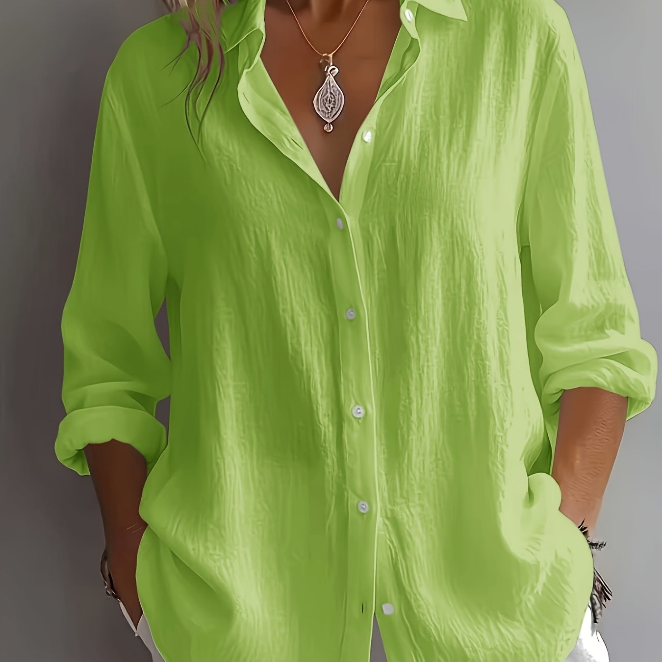 TEMU Plus Size Women' Long Sleeve Cardigan, Versatile Turtleneck Shirt