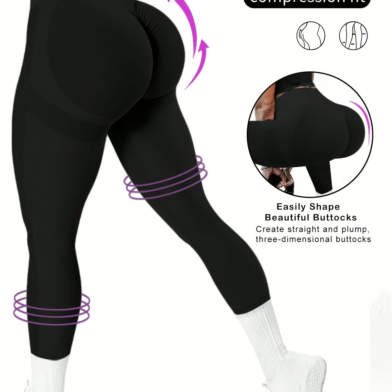 E-shop Mallassin Damenhose mit hoher Taille – Weich, dehnbar, schnelltrocknend atmungsaktiv mit 4-Wege-Stretch, Po-hebend, geeignet für die Büste