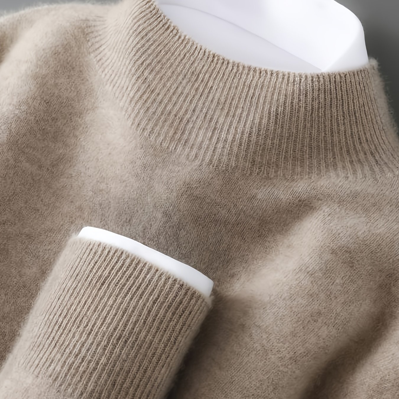 TEMU Men's Thickened Turtleneck Sweater| Suitable For Sleeves, Regular Fit, Solid Color, , Suitable For Business Casual Occasions, Autumn And Winter