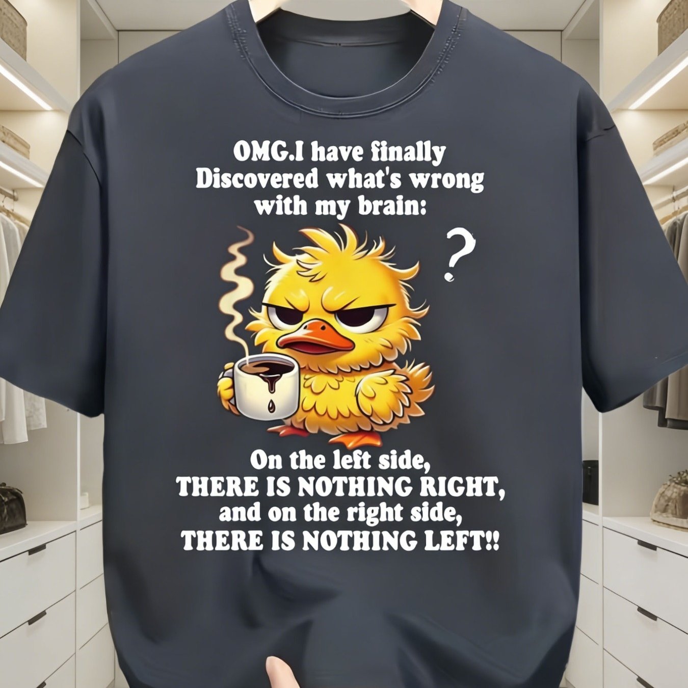 TEMU Funny Sarcastic T-shirt, Chicken And Duck Design- Short Sleeve T-shirt, With " , I With "- Unisex- Gift For , Office Workers, Men And Women