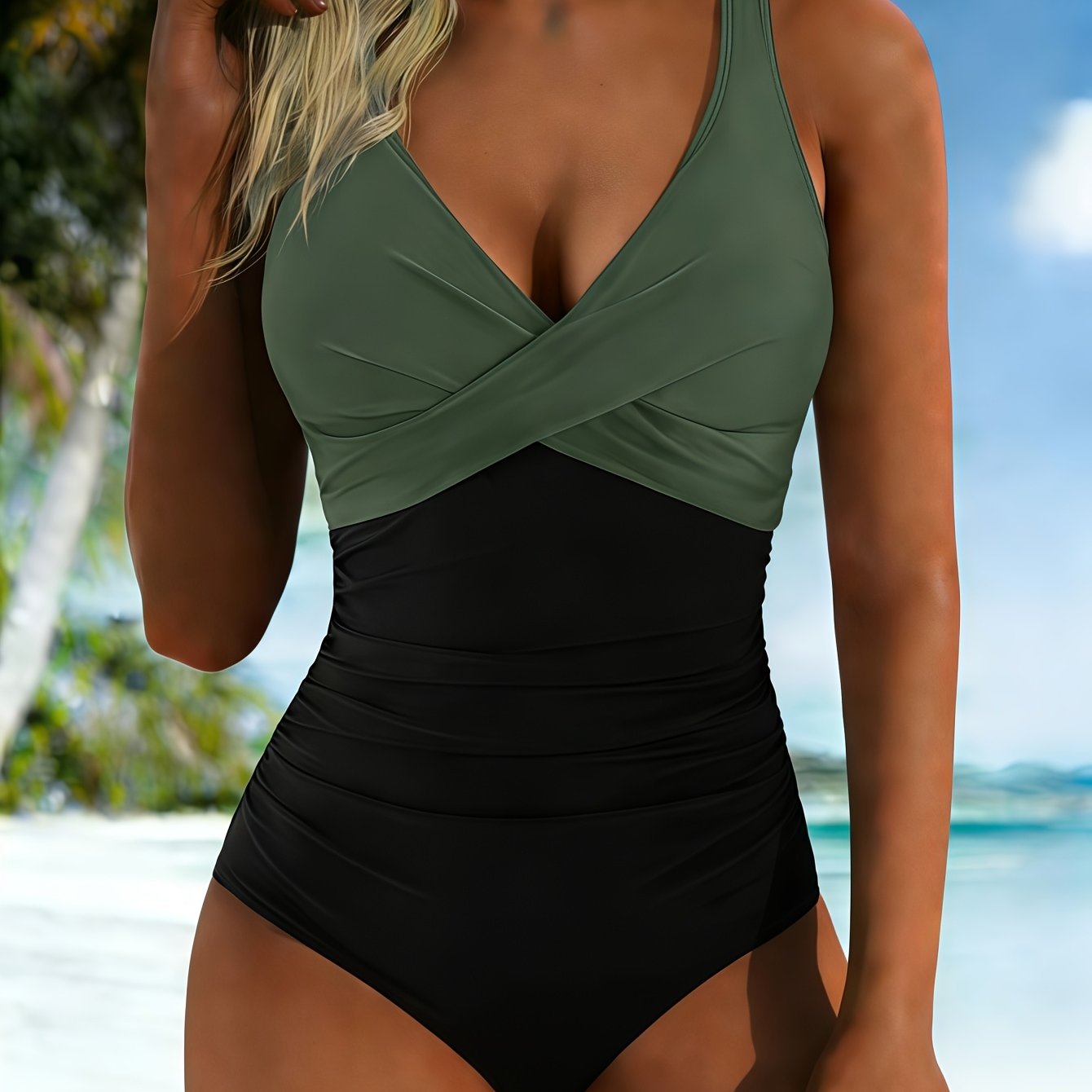 Women's Tummy Control 1pc Swimsuit - Full Coverage Figure-hugging Push-up Swimwear