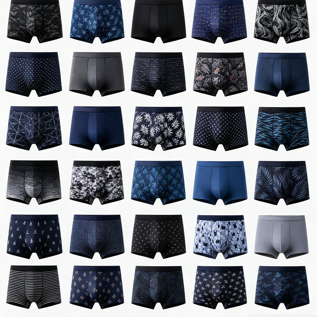 Image of 20pcs Random Underwear With Random Styles, Men's Flat Corner Underwear, Elastic, Comfortable, Breathable, And Soft Men's Home Underwear, Suitable For Casual And Sports Wear, Is For Family