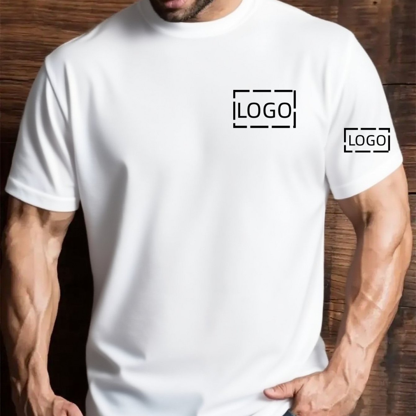 TEMU Camiseta de hombre con estampado personalizado con foto, , diseño personalizado, cuello casual, estiramiento, tejido de punto para todas , corte