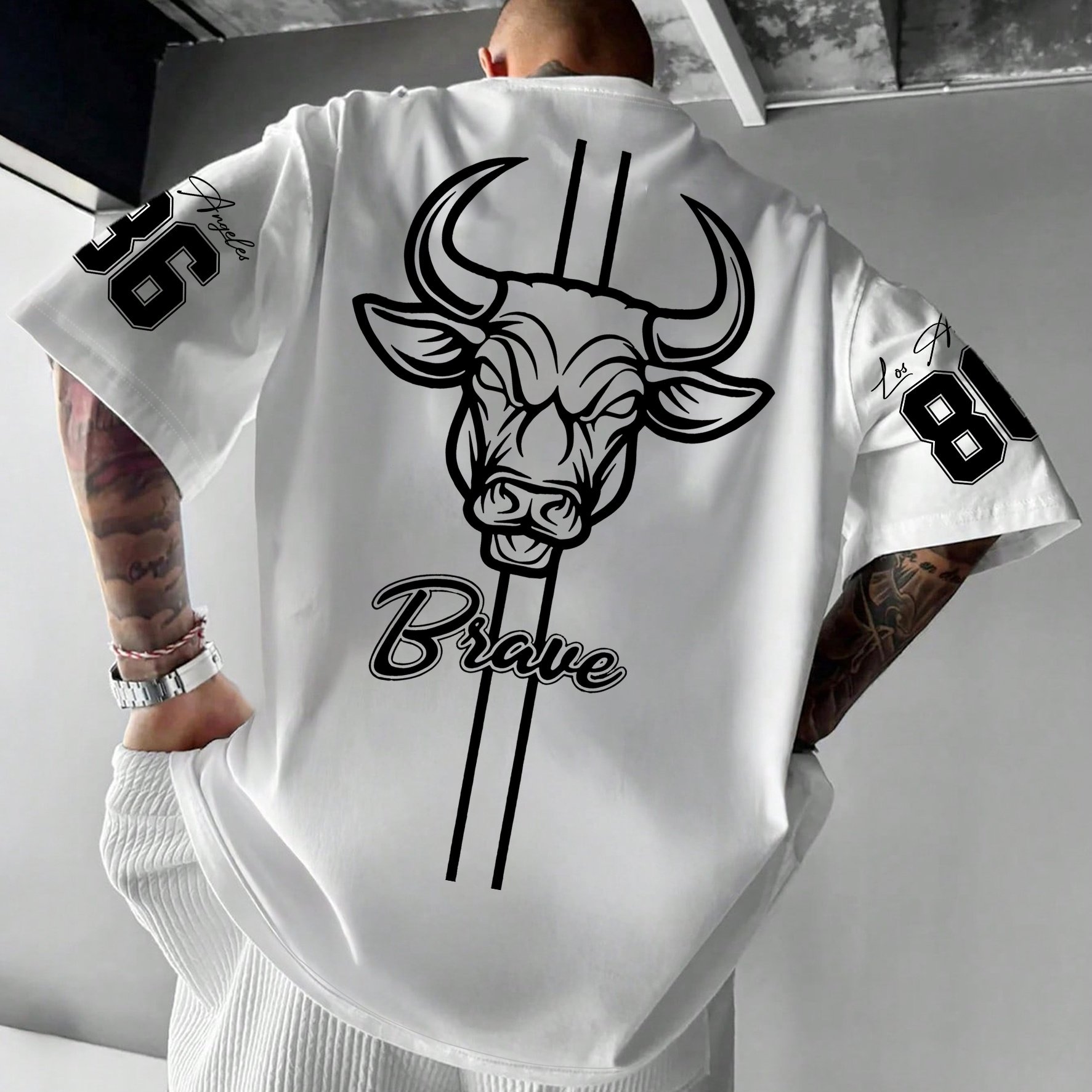 TEMU Men's Round Neck Letter Print Short Sleeve T-shirt, Suitable For Summer Casual Sports