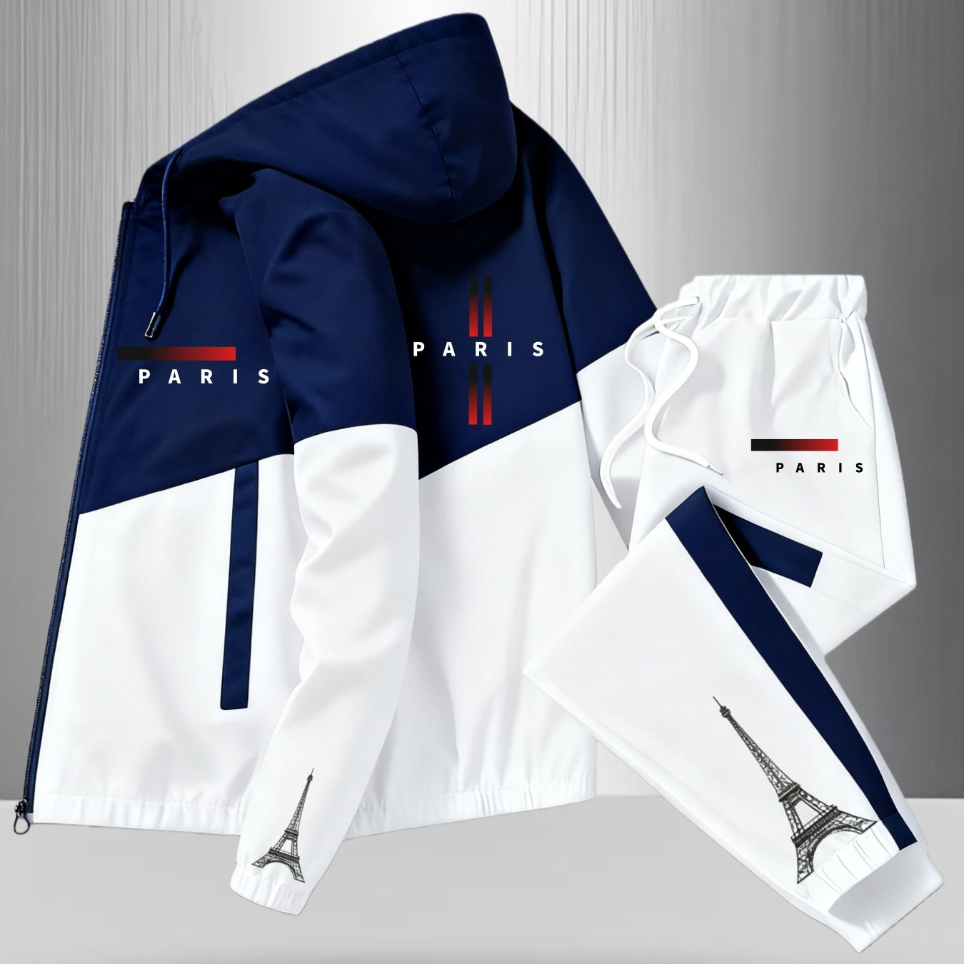 2pcs Set. New Arrival: Unisex Casual And Stylish 3d Printed Windproof Zip-up Jacket Set. In Styles And Colors, Suitable For