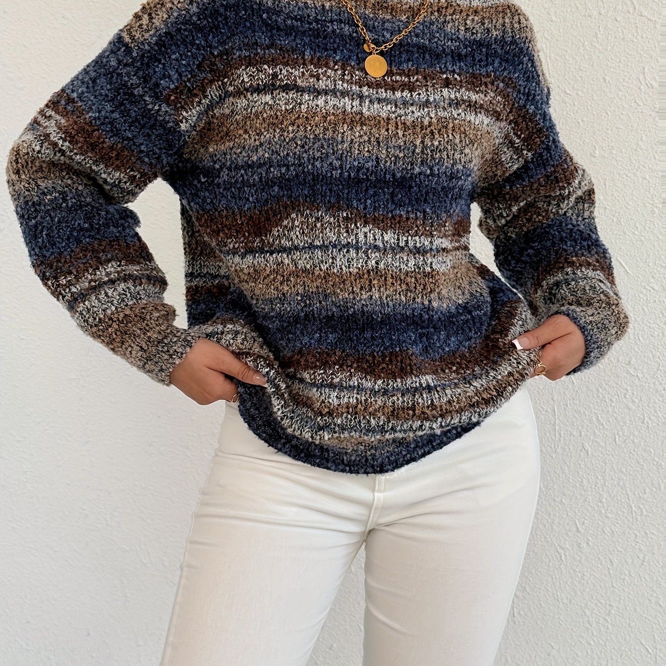 Western Women's Color-block Gentle Elegant Pullover Top