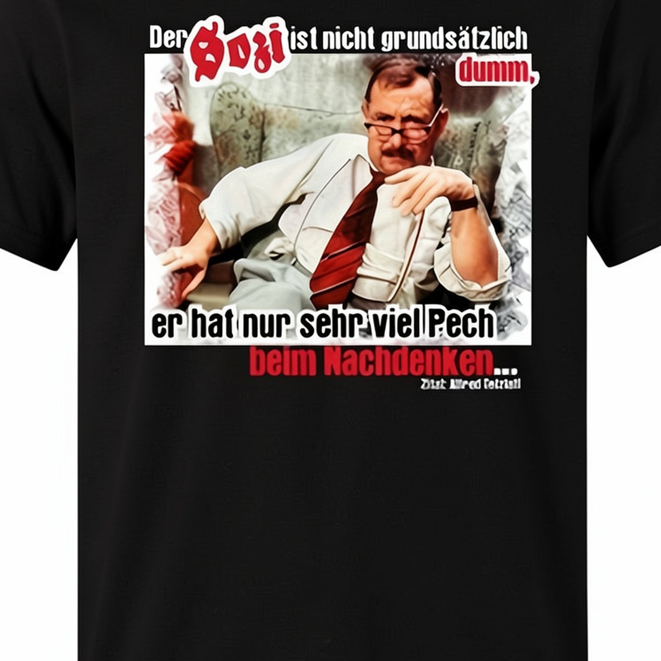 Image of Men's Vintage And Series T-shirt - Retro German Comedy Design With Tetzlaff Logo, Loose Fit Short Sleeve Shirt, Collectible Tee Suitable For Fans, Casual Wear And Themed Events, Plus Size