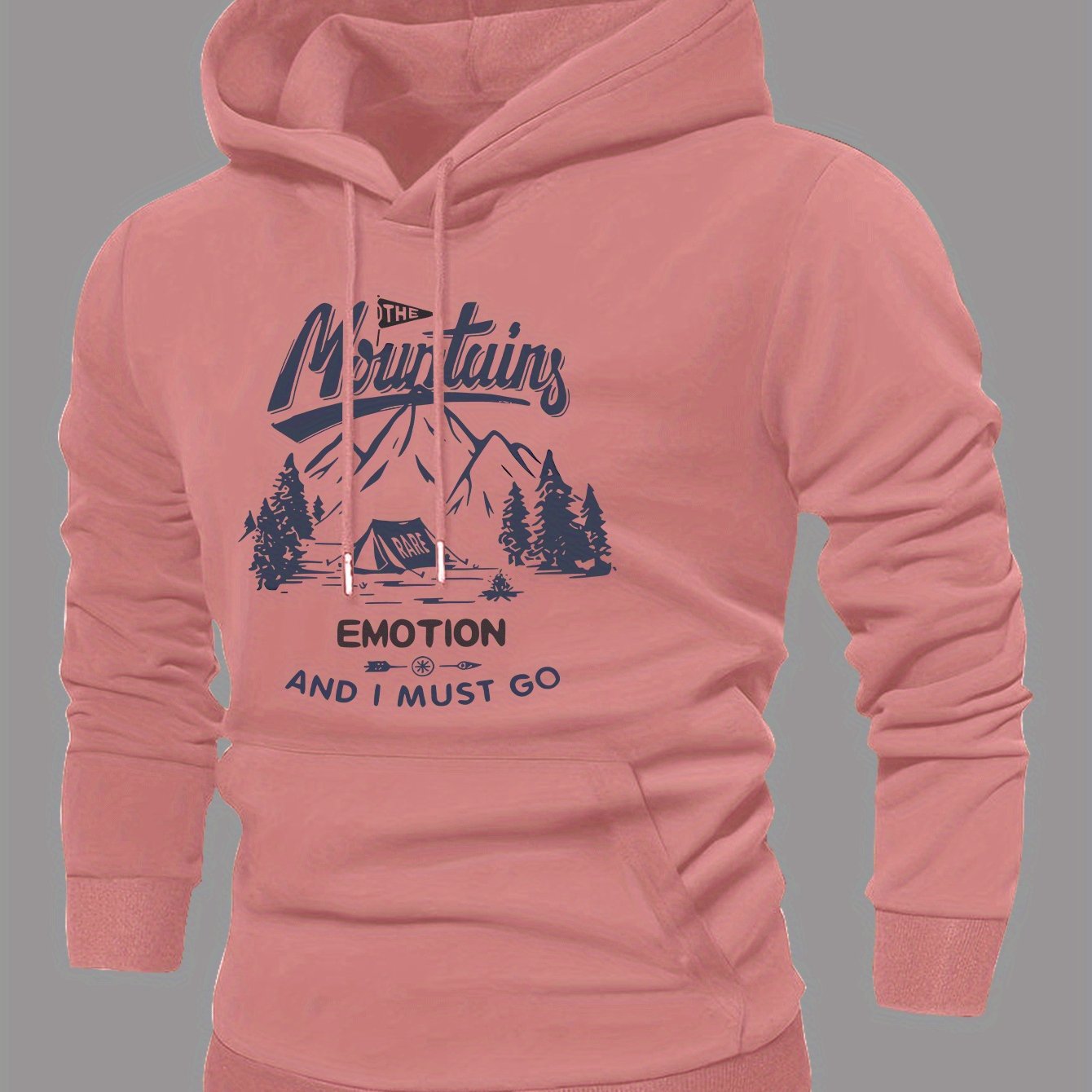 TEMU Sudadera con capucha para con estampado inglés de de montaña y montañas al , para otoño/invierno, estilo casual forrado, de larga para salidas,