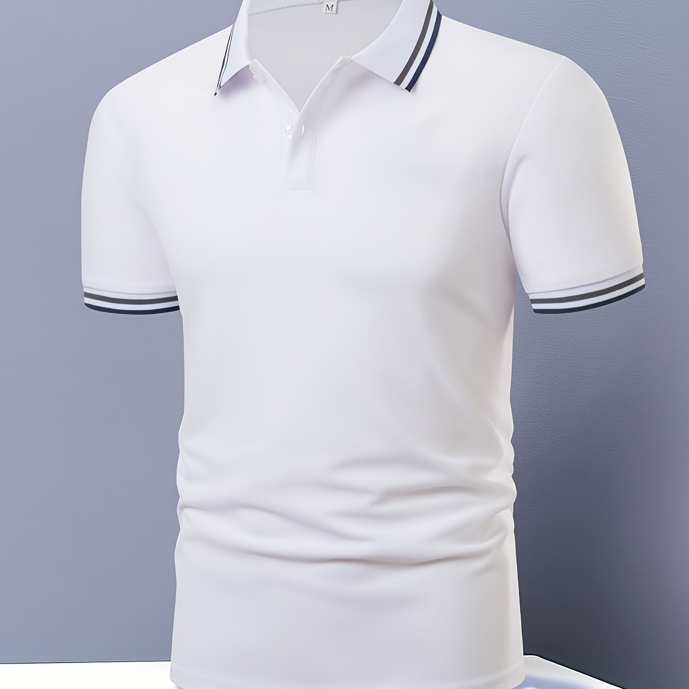 TEMU Men's Fashion Simple Short-sleeve Button- Lapel Shirt For Summer Daily Wear - Casual Sport T-shirt - Comfortable - Breathable, Korean Style,