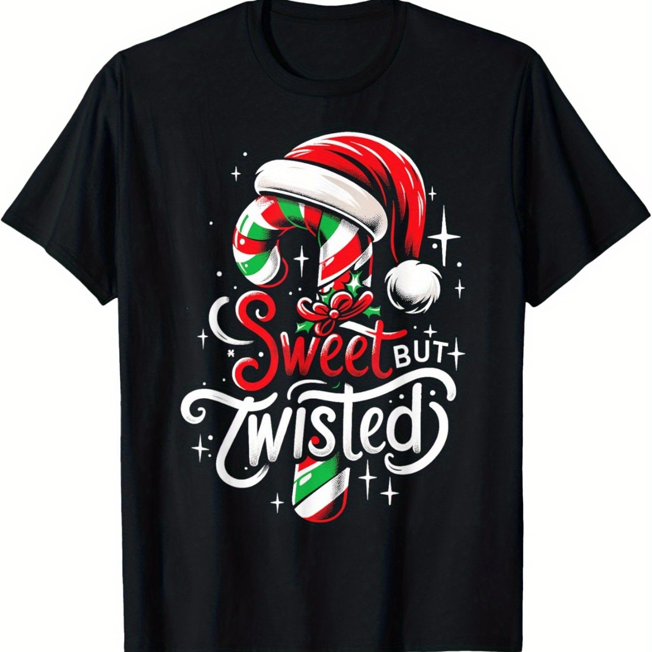 TEMU Candy Cane Christmas Humor Men's T-shirt